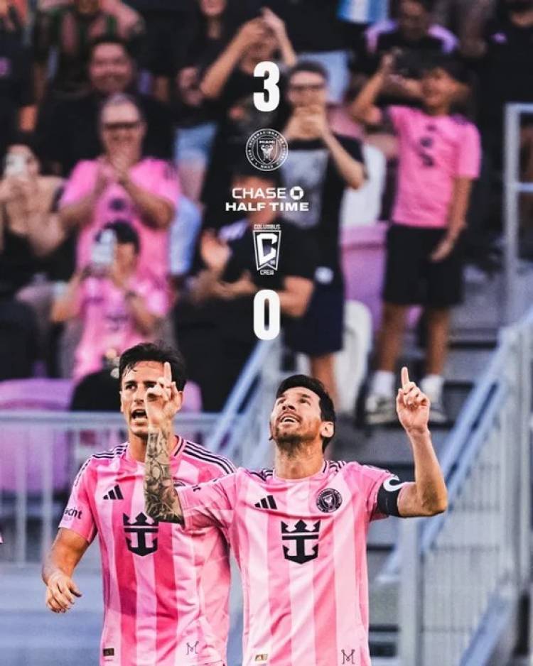 Doblete de Messi en la victoria parcial del Inter Miami frente al Columbus Crew