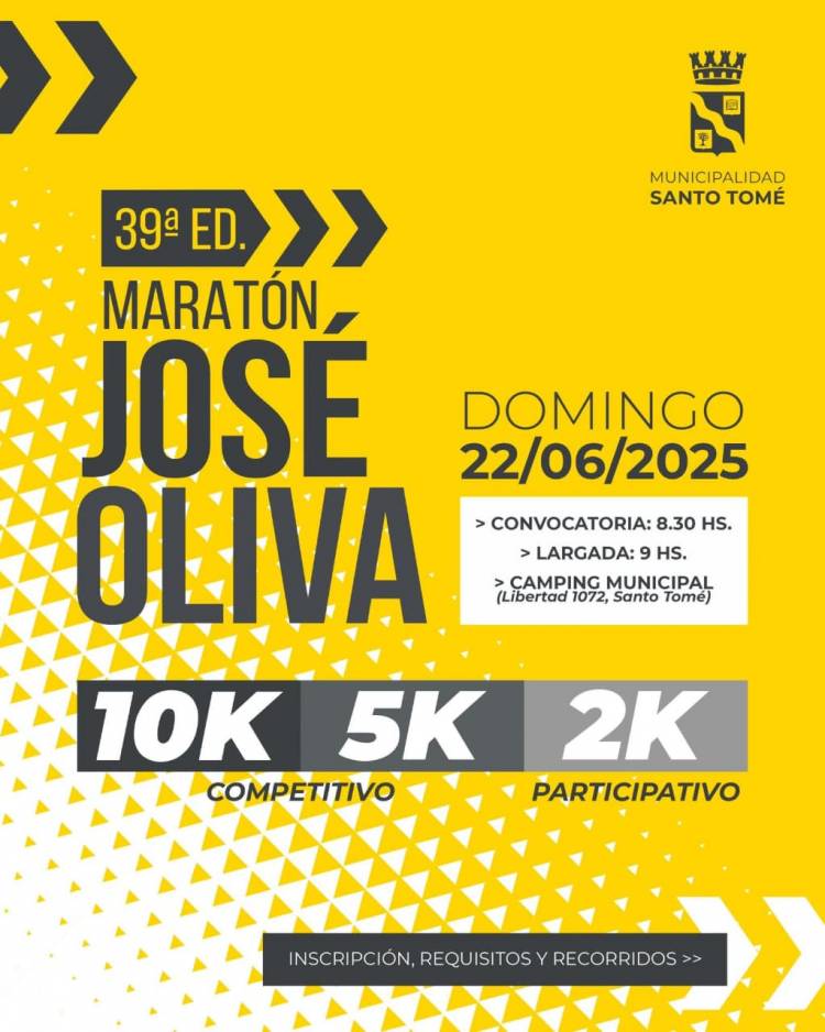 Vuelve la tradicional maratón "José Oliva" en Santo Tomé