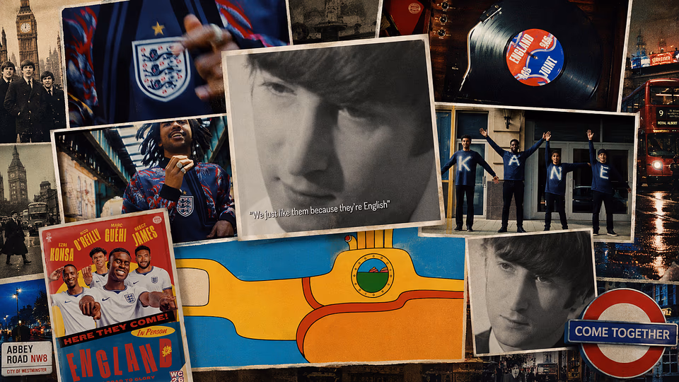 John Lennon y los Beatles presentaron la lista de Inglaterra para el Mundial 2026 al ritmo de "Come Togheter"