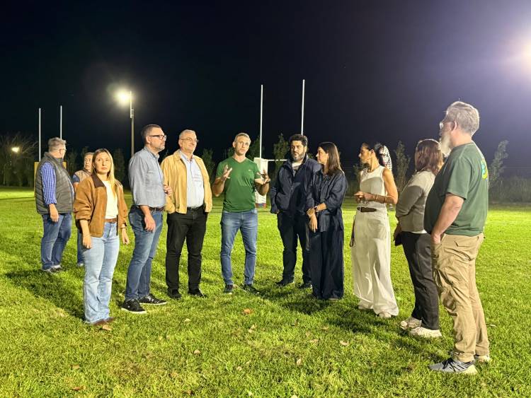 Calvo visitó el predio del Círculo Rafaelino de Rugby